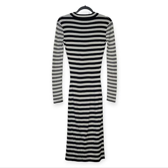 DO+BE ribbed stripped midi long sleeve dress, medium - Picture 5 of 6